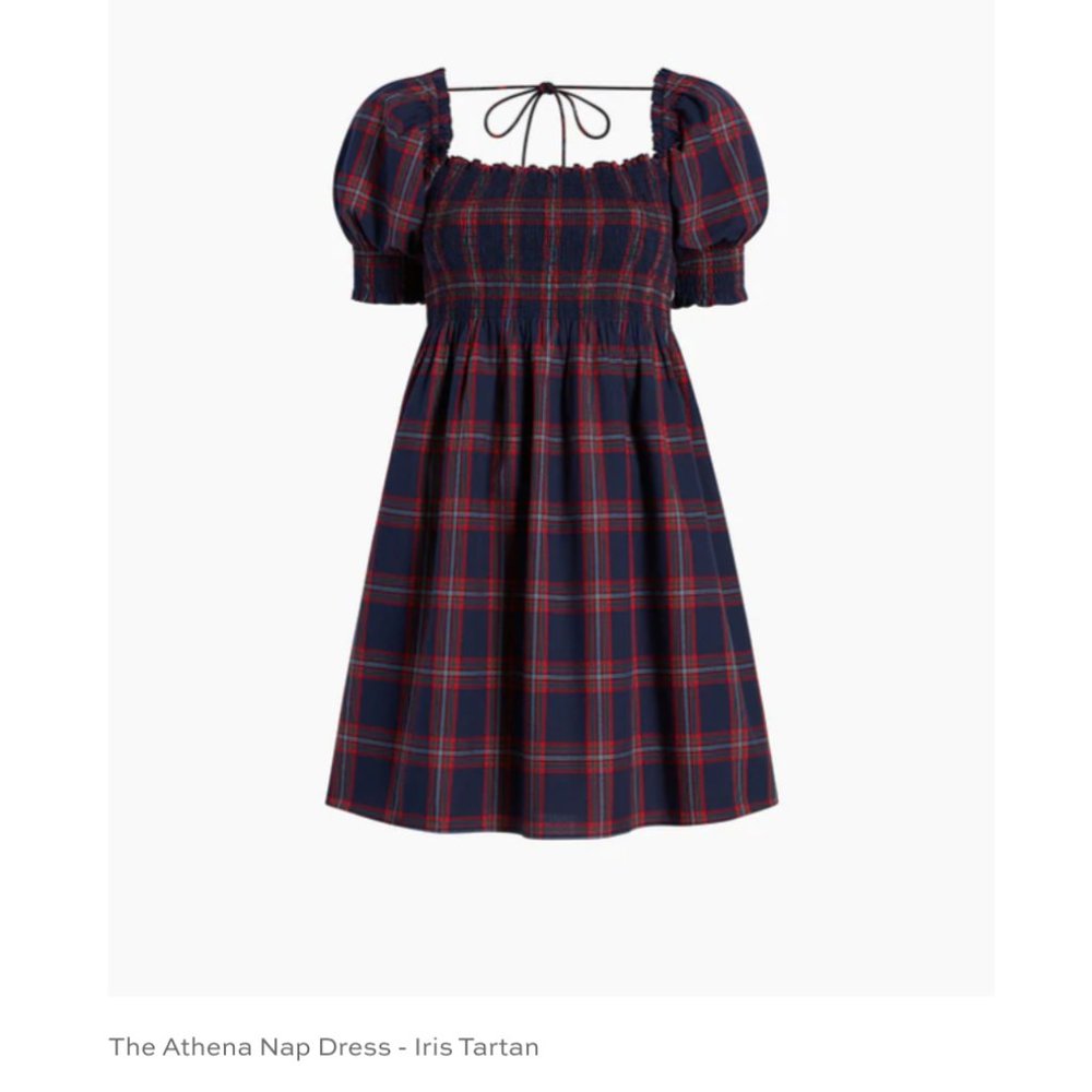 Hill House Home Athena Nap Dress Iris Tartan / New Navy *sold*